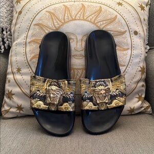 Versace Black and Gold Slides